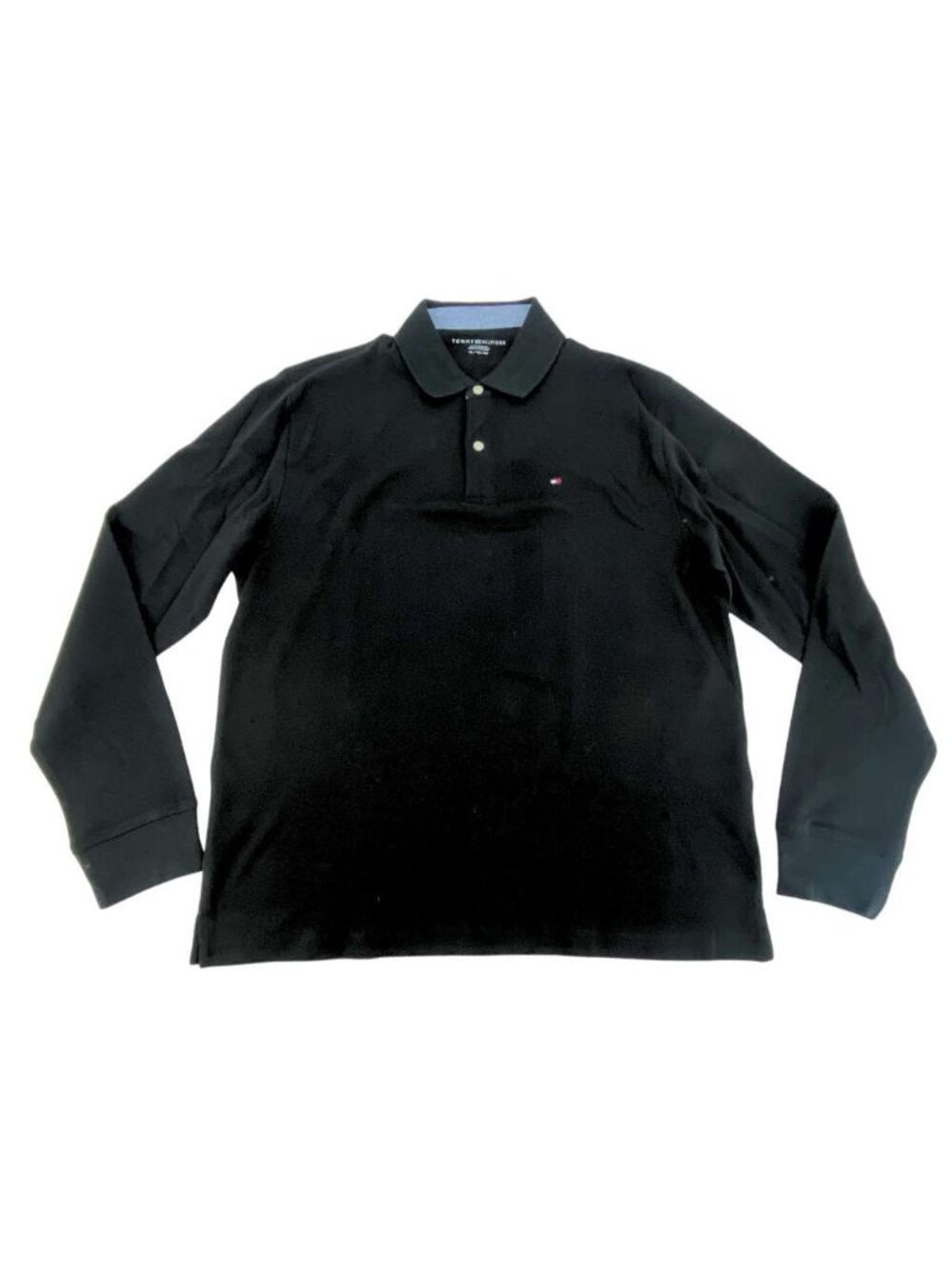 Tommy Hilfiger | Men's Long Sleeve Polo Shirt | Collared | Size XLarge | Black
